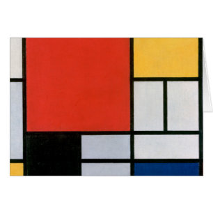 Mondrial Composition Rouge Jaune Bleu Noir