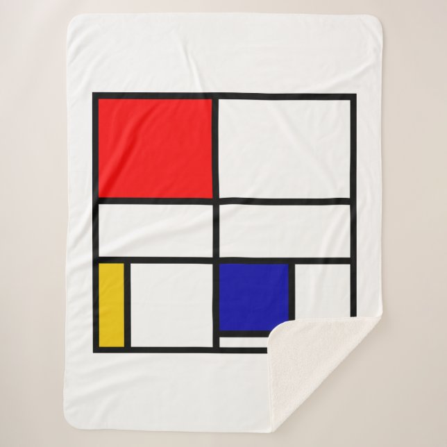 Mondrian 3 sherpa blanket (Front)