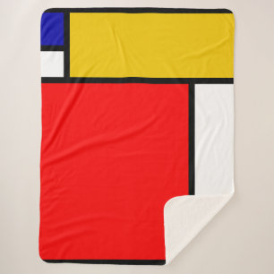 Mondrian 4 sherpa blanket