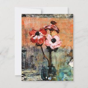 Mondrian - Anemones in a Vase, Card