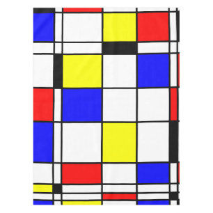 Mondrian Art Modern Abstract Tablecloth