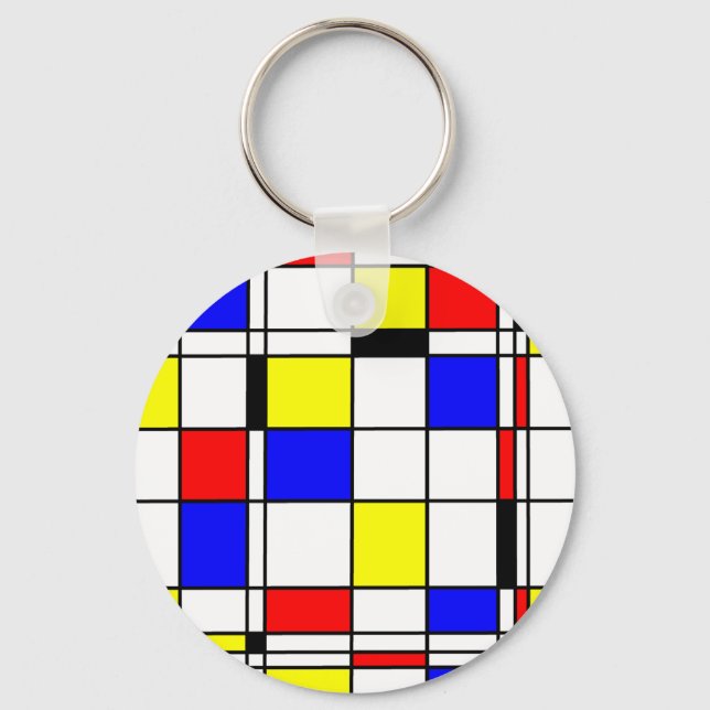 Mondrian art style keychain (Front)