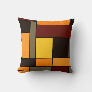 Mondrian Autumn Throw Pillow