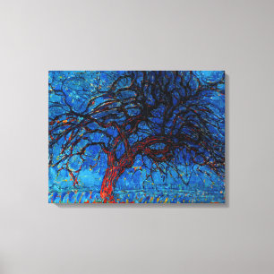 Mondrian - Avond (Evening) Red Tree Canvas Print