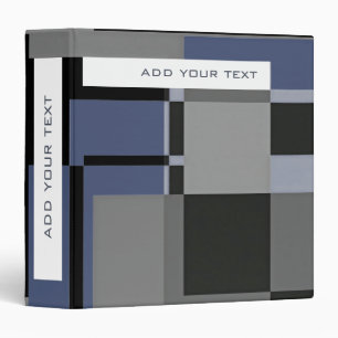 Mondrian Blue Grey Abstract Modern Minimal Binder