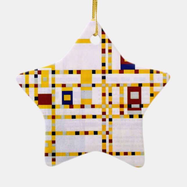 Mondrian - Broadway Boogie Woogie Ceramic Ornament (Back)