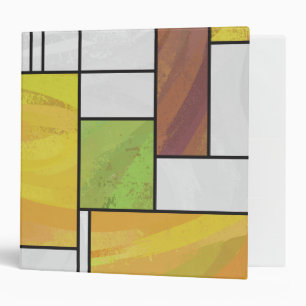 Mondrian Brown Yellow Green Print Binder