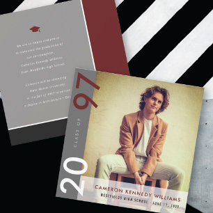 Mondrian Colour Blocks Grad Modern Photo Graduatio Announcement