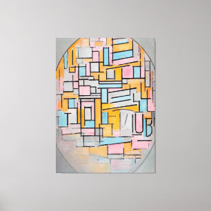  MONDRIAN - COMP. IN OVAL WITH COLOR PLANES 2 1914 CANVAS PRINT