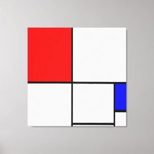 MONDRIAN - COMPOSITION A with RED and BLUE - 1932 Canvas Print