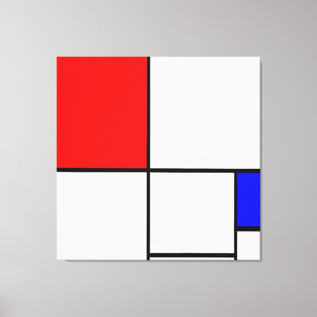 MONDRIAN - COMPOSITION A with RED and BLUE - 1932  Canvas Print (Front)