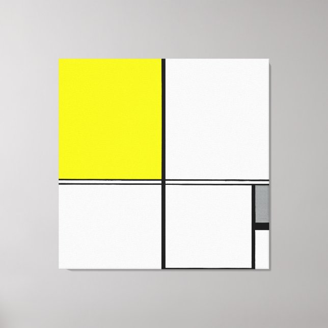 MONDRIAN COMPOSITION B with DOUBLE LINE & YELLOW  Canvas Print (Front)