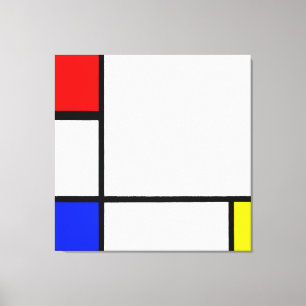 MONDRIAN - COMPOSITION IV with RED, BLUE & YELLOW  Canvas Print