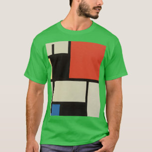 Mondrian Composition Modern Abstract Green T-Shirt
