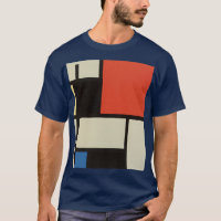 Mondrian Composition Modern Abstract Navy Blue