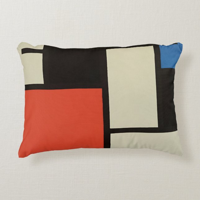 Mondrian Composition Modern Abstract Painting Art Accent Pillow (Front)
