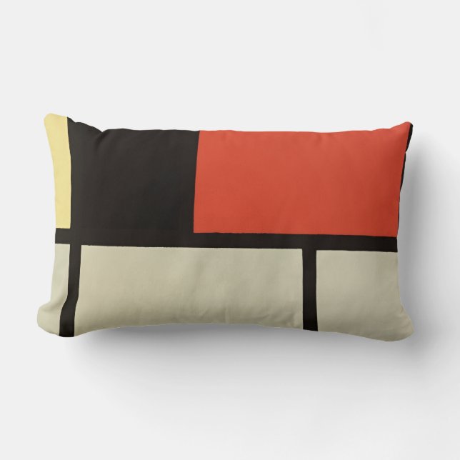 Mondrian Composition Modern Abstract Painting Art Lumbar Pillow (Front)