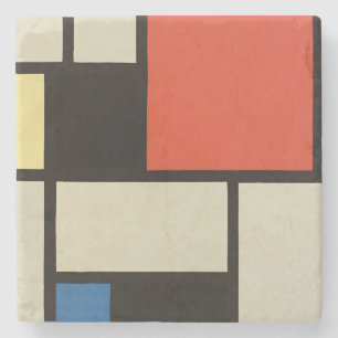 Mondrian Composition Modern Abstract Painting Art Stone Coaster