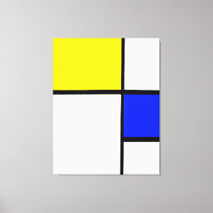 MONDRIAN - COMPOSITION No. I with YELLOW and BLUE Canvas Print