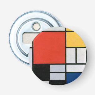 Mondrian Composition Red Yellow Blue Black Bottle Opener