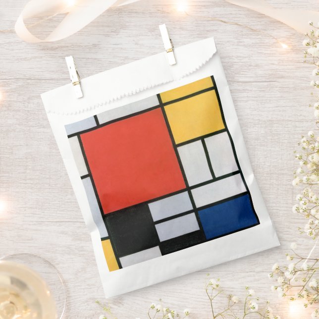 Mondrian Composition Red Yellow Blue Black  Favour Bag (Clipped)