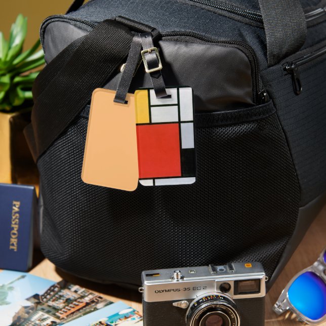 Mondrian Composition Red Yellow Blue Black  Luggage Tag (Front & Back)