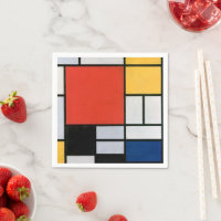 Mondrian Composition Red Yellow Blue Black
