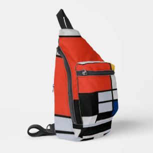 Mondrian Composition Red Yellow Blue Black Sling Bag