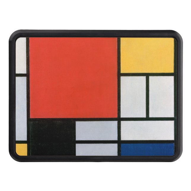 Mondrian Composition Red Yellow Blue Black  Trailer Hitch Cover (Front)