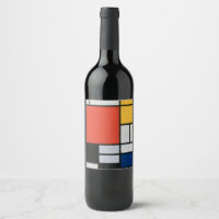 Mondrian Composition Red Yellow Blue Black 