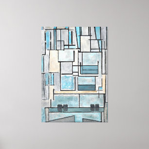 MONDRIAN - COMPOSITION VI - 9 - BLUE FAÇADE -1914 CANVAS PRINT