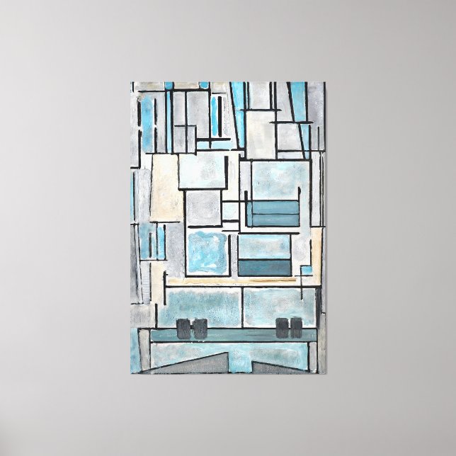MONDRIAN - COMPOSITION VI - 9 - BLUE FAÇADE -1914  CANVAS PRINT (Front)