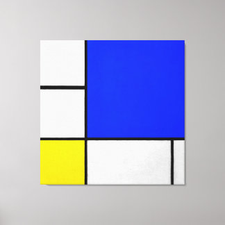 MONDRIAN - COMPOSITION with BLUE, WHITE and YELLOW Canvas Print
