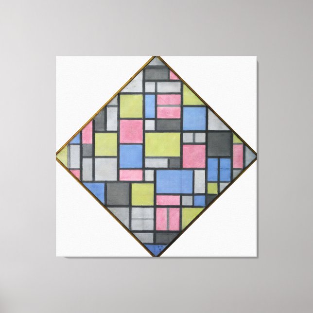 MONDRIAN - COMPOSITION WITH GRID 6: LOZENGE - 1919 CANVAS PRINT (Front)