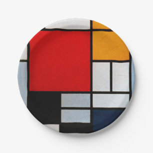 Mondrian - Composition with Large Red Plane Paper Plate