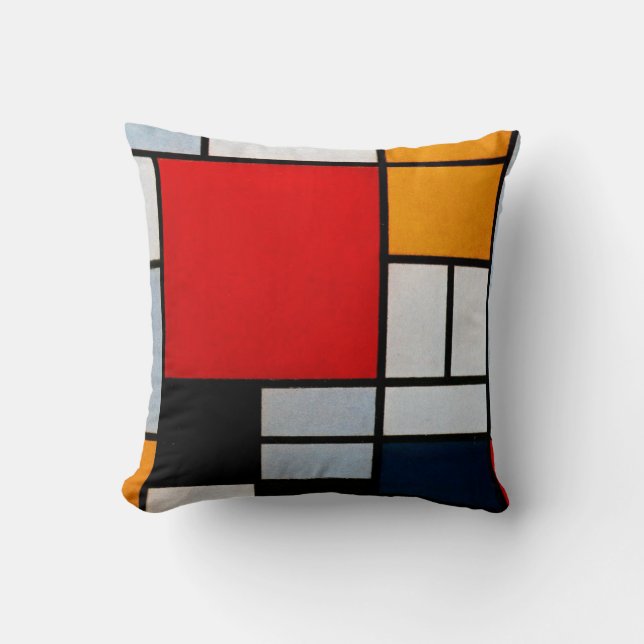 Mondrian - Composition with Large Red Plane Throw Pillow (Front)