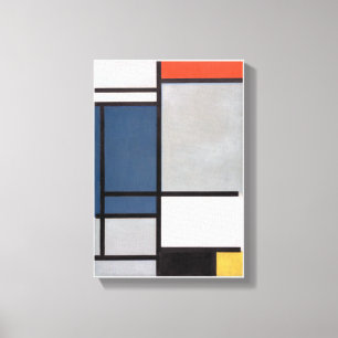 Mondrian Composition with Red, Blue, Black, Yellow Canvas Print