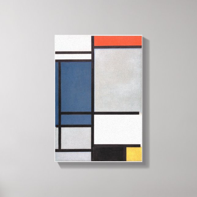 Mondrian Composition with Red, Blue, Black, Yellow Canvas Print (Front)
