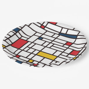 Mondrian De Stijl Paper Plate