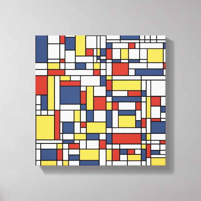 Mondrian De Stijl Pattern Canvas Print (Front)