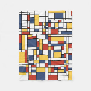 Mondrian De Stijl Pattern Fleece Blanket