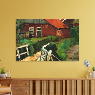 Mondrian - Farm Building with Bridge Canvas Print