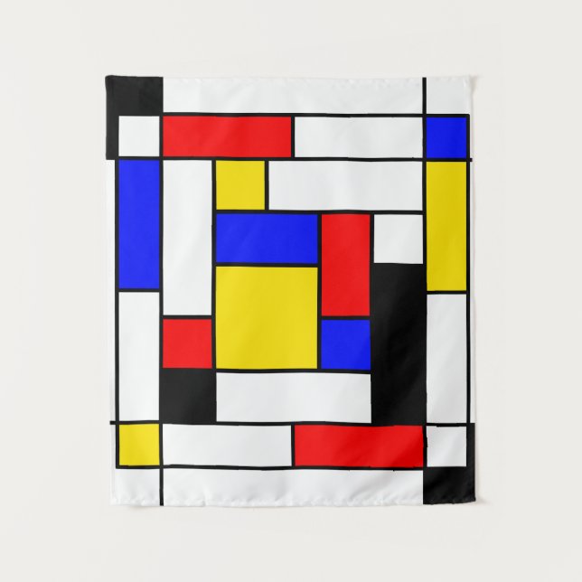 Mondrian Geometric Art 2 Tapestry (Front)