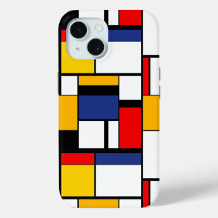 Mondrian Geometric Minimalist Comopsition Modern iPhone 15 Case