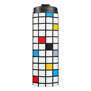 Mondrian Geometric Minimalist Comopsition Modern Thermal Tumbler