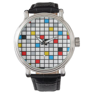 Mondrian Geometric Minimalist Comopsition Modern Watch
