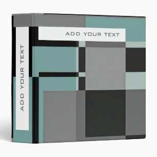 Mondrian Green Grey Abstract Modern Minimal Binder