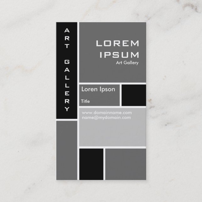 Mondrian - Grey Business Card (Front)