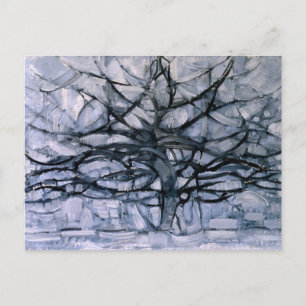 Mondrian - Grey Tree, famous painting, Postcard
