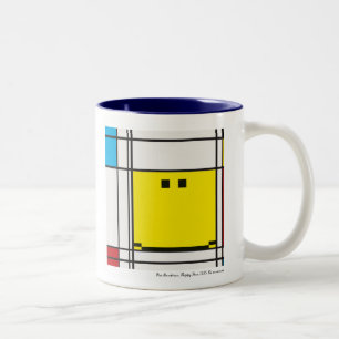 mondrian happy face mug